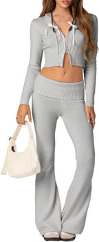 Conjunto de Punto Crop + Pantalón