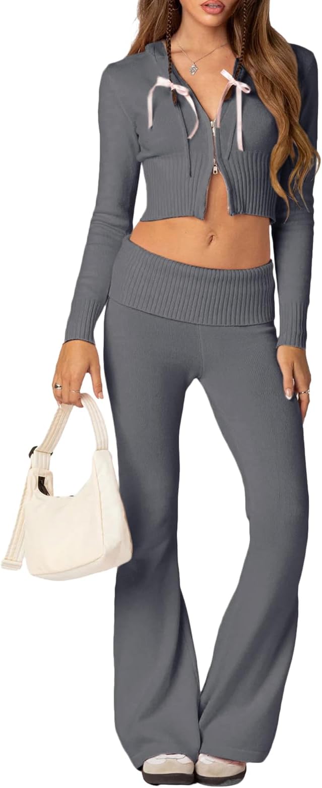 Conjunto de Punto Crop + Pantalón