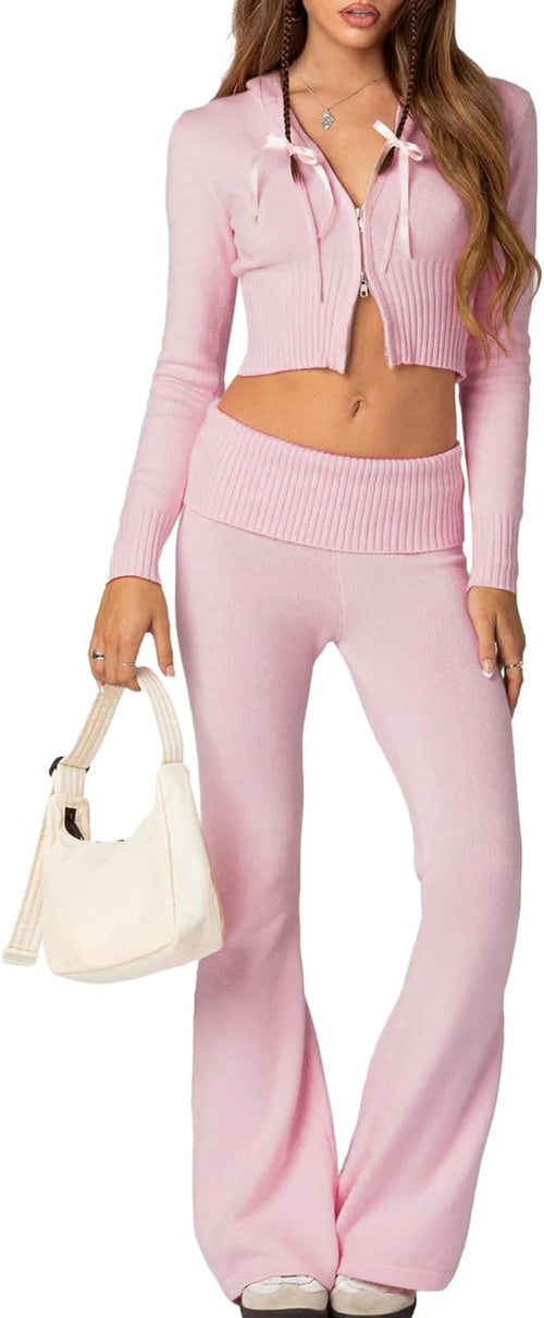 Conjunto de Punto Crop + Pantalón