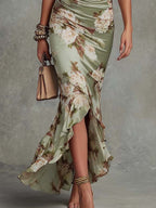 Vittoria  | Vestido largo con estampado floral y mangas acampanadas