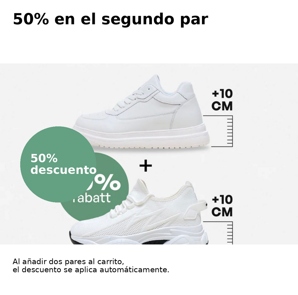 Zapatillas con Alza Invisible Mia Velucci · +6/+8/+10 cm · Unisex